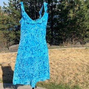 Xhilaration ruffle shoulder strap blue dress